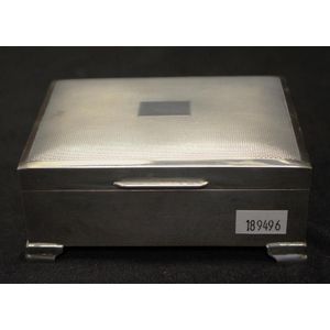 Sterling silver cigarette box hallmarked Birmingham 1965, maker:…