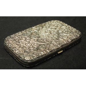 Sterling silver embossed cigar case hallmarked London imported,…
