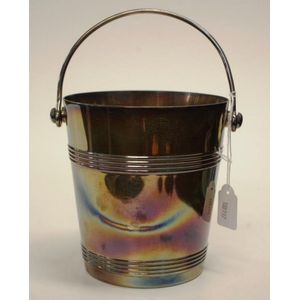 Christofle 'Gallia' silver plate ice bucket with handle, and…