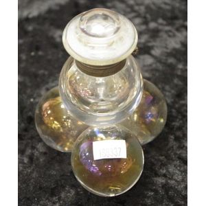 Rare Victorian crystal inkwell lidded inkwell and 3 spherical…