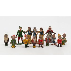 Britains 54 mm hollow cast lead - snow white and seven Dwarfs,…