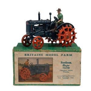 Britains boxed Fordson Major Tractor with studded metal wheels…
