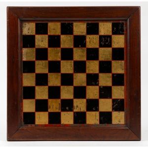 An antique Australian chess board with verre eglomise checker&hellip;