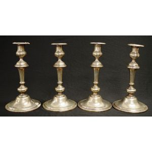 Good set four USA sterling silver candlesticks each marked…