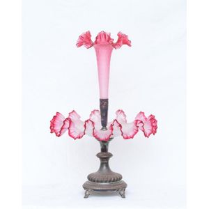 Victorian Glass Epergne: 19th Century Beauty - British - Victorian - Glass