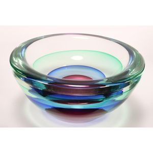 Murano Glass Centerpiece hotsell Blue Bowl with Silver Tone Base. Made In Italy