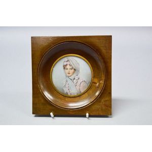 Antique French miniature portrait of Imperatrice Marie Louis D'…