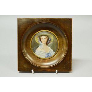 Antique French miniature portrait of Eugenie Fytoeratruce wife…