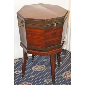 A Georgian mahogany brass bound wine cooler, late 18th century,&hellip;