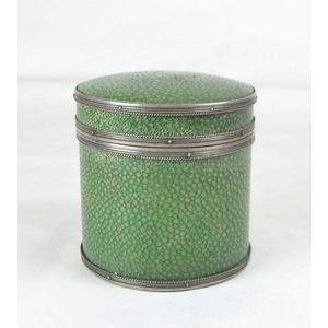 Shagreen cigarette box with plaque, Paul Cooper early 20th…