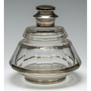 A French Art Deco crystal and sterling silver decanter by Marc…