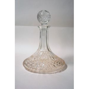 A Waterford Lismore ship's decanter, wide squat body, ball…