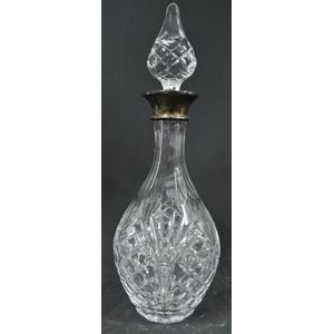 A crystal silver rimmed decanter, London, 1905 height 34 cm