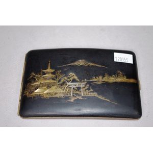 Japanese Damascene Cigarette Case with Shrine and Mt. Fuji - Smoking ...