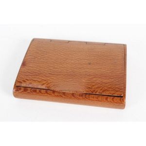Edwardian wooden cigarette case, of curved pillow form, with…