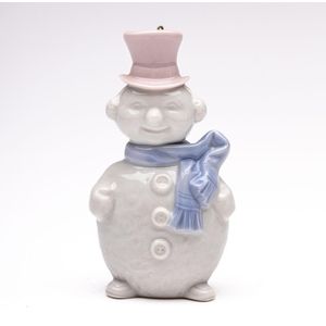 10cm Lladro Porcelain Snowman Figurine: Festive Winter Decor ...