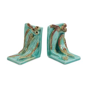 A pair of Australian pottery bookends incised signature…