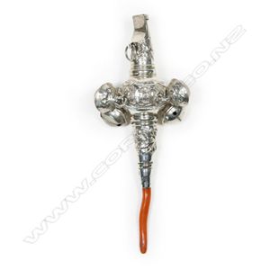 A Victorian silver and coral baby rattle, traditional form,…