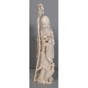 Chinese Republic (1912-1949) Shou Lao ivory figure, the god of&hellip;