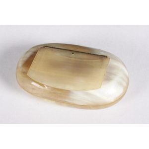 Late Georgian horn snuff box and cover, of oval lozenge form,…