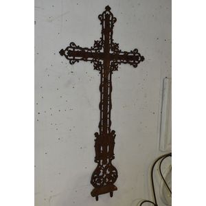 Rare French cast iron crucifix French cast iron crucifix, large…