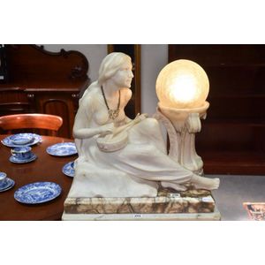 An exquisite 19th century carved marble and alabaster figural…