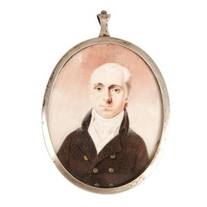 A sterling silver framed miniature portrait, C. 1900.…