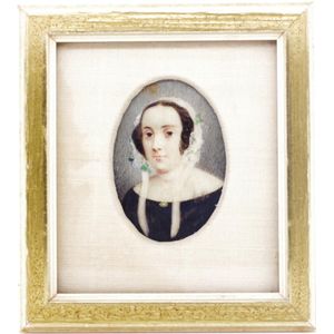Victorian portrait miniature painted on ivory portrait size 42…