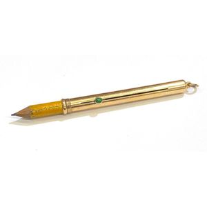 A Sampson Mordan & Co, 9ct yellow gold pencil holder with…