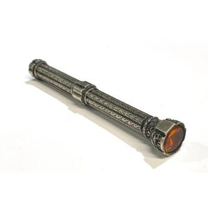 A sterling silver, citrine seal top propelling pencil, with…
