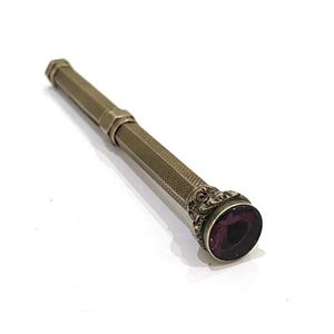 A sterling silver, amethyst seal top propelling pencil,…