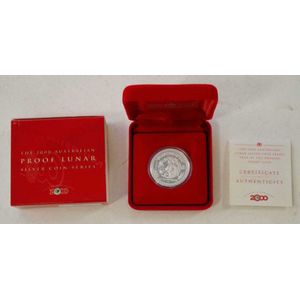 Ram 2000 lunar proof silver coin 'Year of the Dragon' 1/2 oz,…