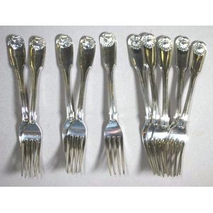 Georgian Sterling Silver Dessert Forks Set - Flatware/Cutlery and ...