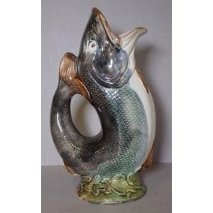 Majolica Fish Vase - 25cm Height - Majolica, Unmarked And Minor Makers 