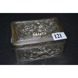 Hinged Oriental Silver Cigarette Box - Zother - Oriental