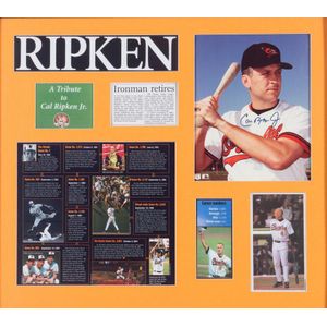 Baseball: Displays signed by Mickey Mantle, Cal Ripken Jr &…
