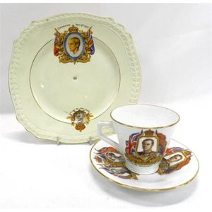 A Royal memorabilia cup & saucer & plate of Edward VIII &…