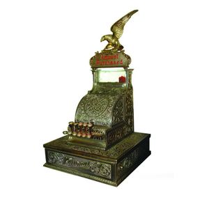 An early 20th century National cash register, silvered bronze…