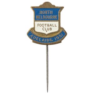 North Melbourne Player's pin for end of season trip, 'North…