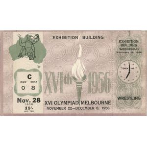1956 Melbourne Olympics: Tickets for Freestyle Wrestling (4) &…