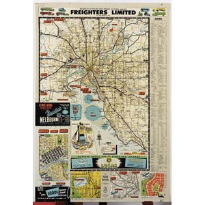 1956 Melbourne Olympics: Broadbent's metal wall map of…