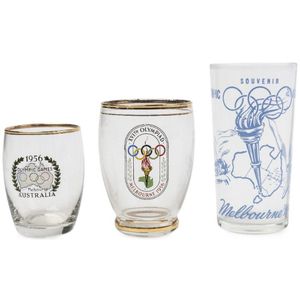 1956 Melbourne Olympics: Drinking Glasses including Geig's…