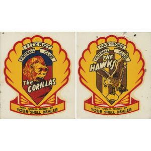 1960s football decals, noted c.1960 Shell 'Club Mascot Decals'&hellip;
