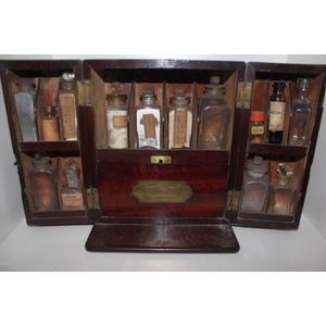 Victorian mahogany & brass cased Pharmacist cabinet 24 cm high,…