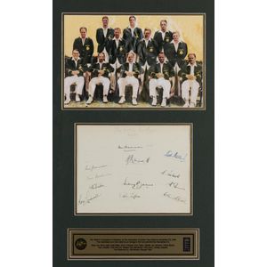 1946-47 Australian Team, 1st Test in Brisbane, autograph page…