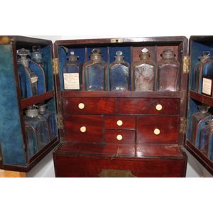 Victorian mahogany pharmacy cabinet with secret panel in back…