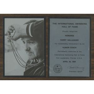 1956 International Swimming Hall of Fame, plaque awarded to…