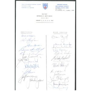 1981 1981-82 Australia v West Indies Nswca team sheet for 2nd&hellip;