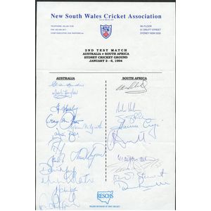 1993 1993-94 Australia v South Africa 2nd Test in Sydney, team…