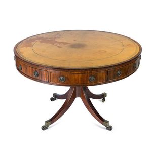 A George III mahogany drum table, English, early 19th century,…